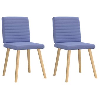 Eetkamerstoelen 2 st stof jeansblauw 2