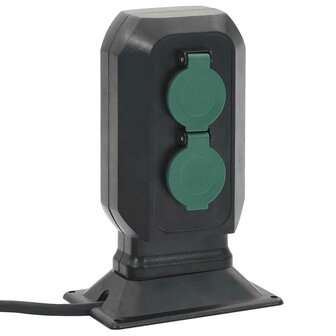 Tuinstopcontact en grondpin 2-wegs 15,5x11x24 cm zwart en groen 1