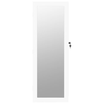 Sieradenkast met spiegel wandgemonteerd 37,5x10x106 cm wit 4