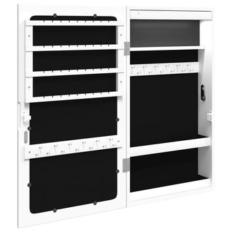 Sieradenkast met spiegel en LED wandgemonteerd wit 7