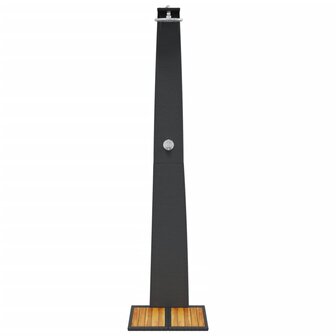 Buitendouche 55x60x224 cm poly rattan en acaciahout zwart 5