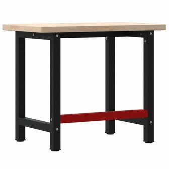 Werkbank rechthoekig 100x60x83 cm massief eikenhout 7
