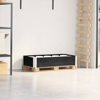 Palletopzetrand 100x50 cm massief grenenhout zwart 1