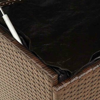 Tuinbox met wielen 110x55x73 cm poly rattan bruin 9
