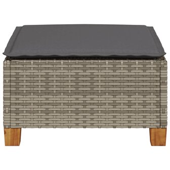 Tuinkruk met kussen 63,5x56x32 cm poly rattan grijs 4