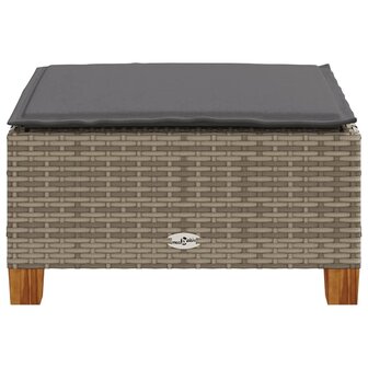 Tuinkruk met kussen 63,5x56x32 cm poly rattan grijs 5