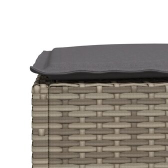 Tuinkruk met kussen 63,5x56x32 cm poly rattan grijs 7
