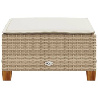 Tuinkruk met kussen 63,5x56x32 cm poly rattan beige 5