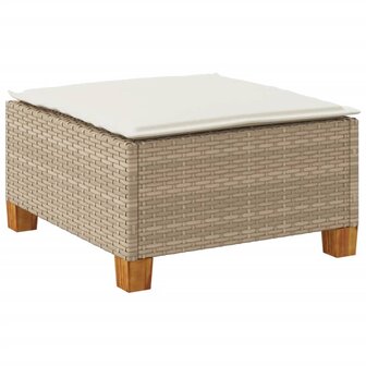 Tuinkruk met kussen 63,5x56x32 cm poly rattan beige 6
