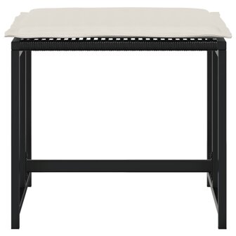 Tuinkrukken met kussens 4 st poly rattan zwart 4