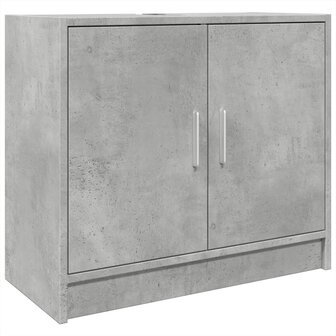 Wastafelkast 63x29x55 cm bewerkt hout betongrijs 2