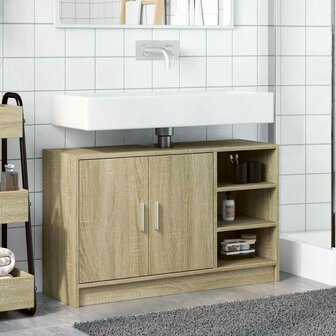 Wastafelkast 90x29x55 cm bewerkt hout sonoma eikenkleurig 3