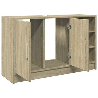 Wastafelkast 90x29x55 cm bewerkt hout sonoma eikenkleurig 5