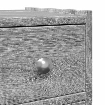 Badkamerkast smal met wielen bewerkt hout grijs sonoma eiken 9