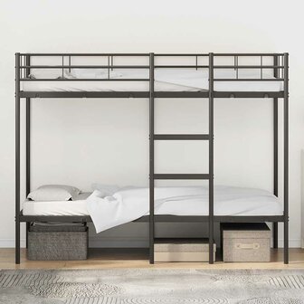 Stapelbed zonder matras 80x200 cm staal zwart 3