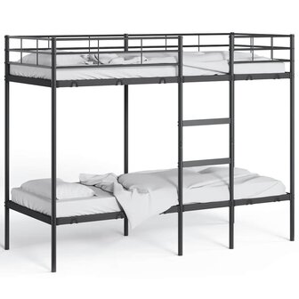 Stapelbed zonder matras 80x200 cm staal zwart 4