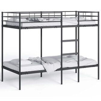 Stapelbed zonder matras 90x190 cm staal zwart 4