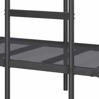 Stapelbed zonder matras 90x200 cm staal zwart 9
