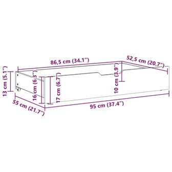 Bedlades 2 st 95x55x17 cm massief grenenhout 8