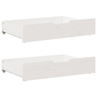 Bedlades 2 st 80x55x17 cm massief grenenhout wit 1