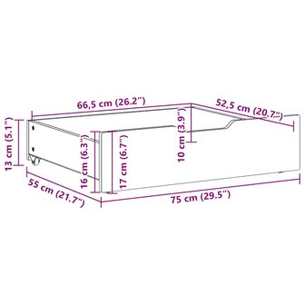 Bedlades 2 st 75x55x17 cm massief grenenhout wit 8