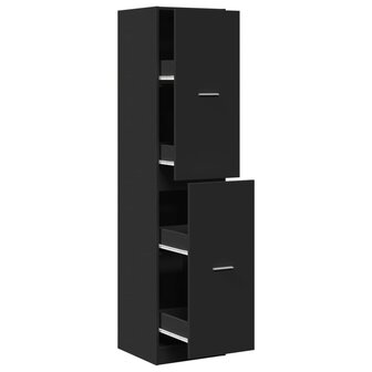 Apothekerskast 40x41x174,5 cm bewerkt hout zwart 2