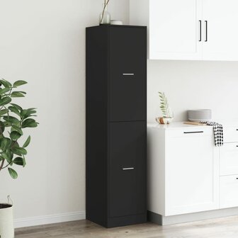 Apothekerskast 40x41x174,5 cm bewerkt hout zwart 4