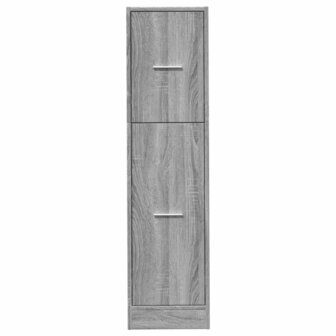 Apothekerskast 30x41x118 cm bewerkt hout grijs sonoma eiken 5
