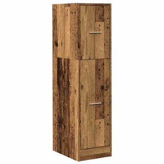 Apothekerskast 30x41x118 cm bewerkt hout oud houtkleurig 3