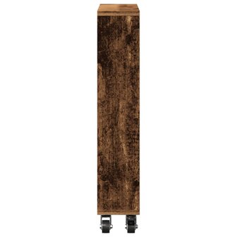 Opbergtrolley smal 48x13x68 cm bewerkt hout oud houtkleurig 5