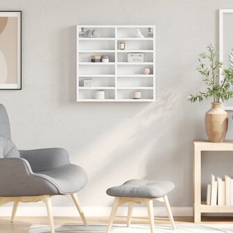 Vitrinekast 60x8,5x58 cm bewerkt hout wit 3