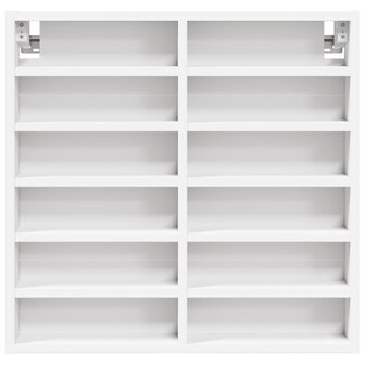 Vitrinekast 60x8,5x58 cm bewerkt hout wit 4