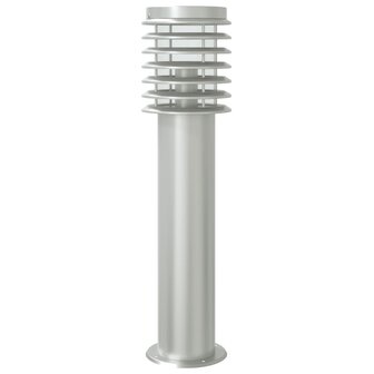 Buitenvloerlampen 3 st met sensors 60 cm roestvrijstaal zilver 6