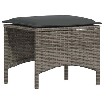 3-delige Tuinset met kussens poly rattan grijs 6