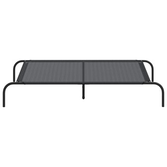 Hondenmand verhoogd 130x80x20 cm textiel en staal zwart 4