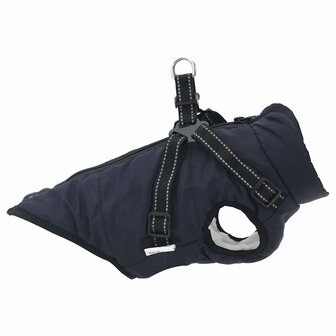 Hondenjas met harnas waterdicht reflecterend marineblauw L24 4