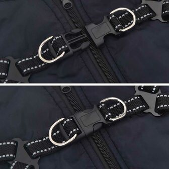 Hondenjas met harnas waterdicht reflecterend marineblauw L32 8