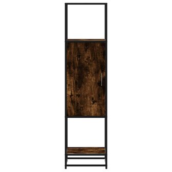 Hoge kast 35,5x35x139 cm bewerkt hout en metaal gerookt eiken 4