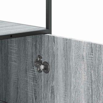 Hoge kast 35,5x35x139 cm bewerkt hout en metaal grijs sonoma 9