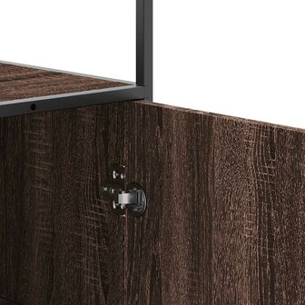 Hoge kast 35,5x35x139 cm bewerkt hout en metaal bruin eiken 9