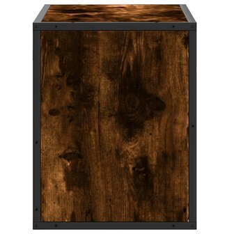 Tv-meubel 60x31x39,5cm bewerkt hout metaal gerookt eikenkleurig 5