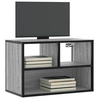 Tv-meubel 60x31x39,5 cm bewerkt hout metaal grijs sonoma eiken 1