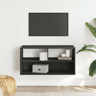 Tv-meubel 80x31x39,5 cm bewerkt hout en metaal zwart 3