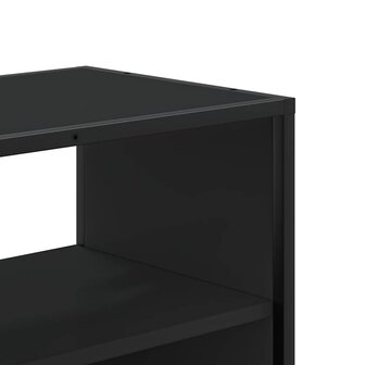 Tv-meubel 80x31x39,5 cm bewerkt hout en metaal zwart 8