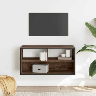 Tv-meubel 80x31x39,5 cm bewerkt hout metaal bruin eikenkleurig 3