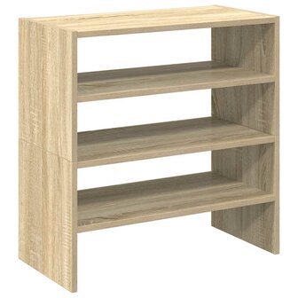 Schoenenrekken 2 st stapelbaar 60x30x30,5 cm sonoma eikenkleur 2