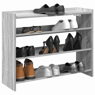 Schoenenrek 80x25x62 cm bewerkt hout grijs sonoma eikenkleur 1