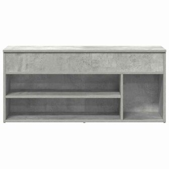 Schoenenbank 102x30,5x45 cm bewerkt hout betongrijs 4
