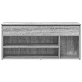 Schoenenbank 102x30,5x45cm bewerkt hout grijs sonoma eikenkleur 4