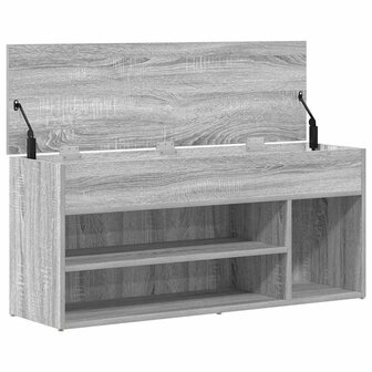Schoenenbank 102x30,5x45cm bewerkt hout grijs sonoma eikenkleur 7